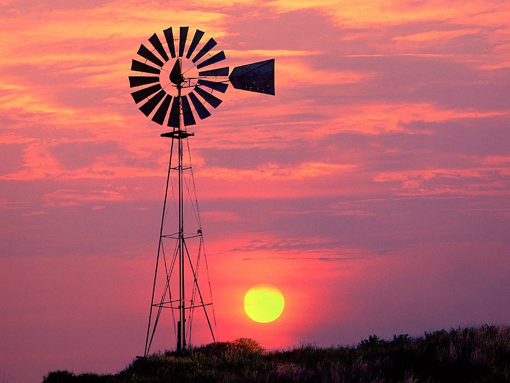 Windmill at Sunset, Near Colfax, Washington